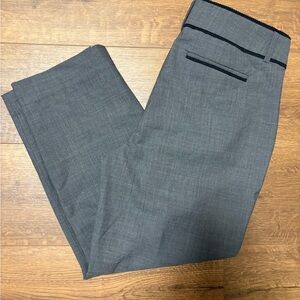 J. Crew Charcoal Pants with Scallop trim, size 8